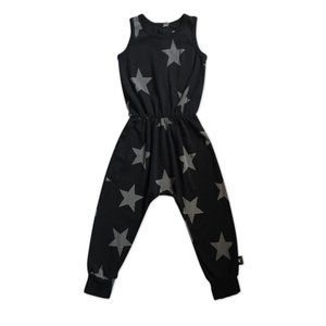 nununu Unisex Baby Black Star Jumpsuit - Size 6-12 Months